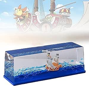 Unsinkable Thousand Sunny Pirate Ship in a Box,Non Sinking Anime Ship Fluid Drift Bottle, Unsinkable Boat in a Box, Unsinkable Ship Ornament Desk Decor Display Cases Fans Gifts
