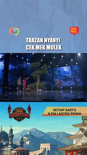 Tarzan Malaysia panggil haiwan nyanyi lagu Cek Mek Molek 😂 GENZI Muzikal Lawak Superstar 2025 🗓️ Setiap Sabtu 🕰️ 840 Malam | Live ⏰ 9 Malam | Main Show 📺 Astro Prima, Sooka dan Astro One Suka rancangan dan drama terbaharu? Nikmati hiburan tempatan dan antarabangsa tanpa henti dengan Astro One — kini dengan bundle eksklusif Disney Hotstar dan HBO Max, dari RM69.99/sebulan. #MuzikalLawakSuperstar2025 #MuzikalLawakSuperstar #MLS5 | Zon Lawak