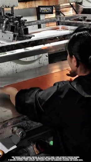 printing designs on plastic sheets using work tool screen printing machine #tool #worktool