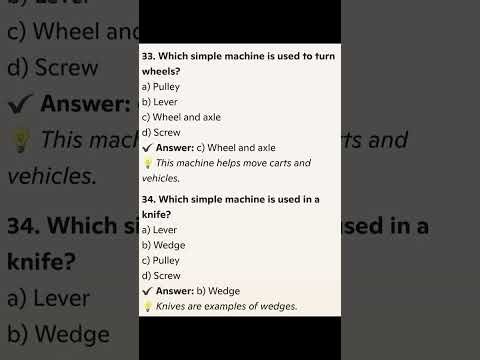 Class 5, Chapter 9, 100 MCQs on Force, Work, Energy & Simple Machines #trending