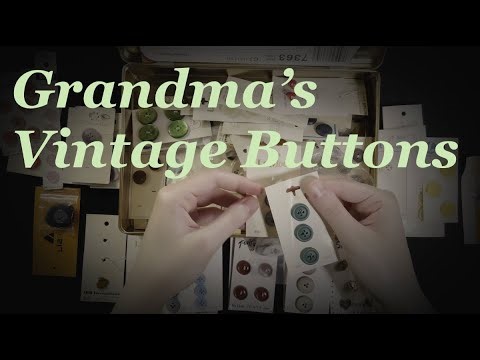 ASMR Sorting Vintage Buttons 🪡 Paper Sounds 🧵 Grandma's Collection #ASMR #VintageASMR #papersounds