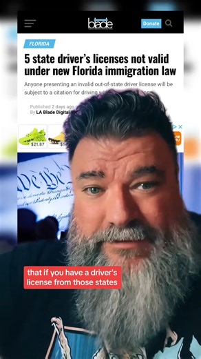 YOUR DRIVER’S LICENSE IS NO GOOD IN FL IF YOU COME FROM THESE STATES 😱 Florida’s new law says certain out‑of‑state “drive‑only” licenses (issued to people who can’t prove lawful presence in the U.S.) are now invalid when driving in Florida. Know your license class before you hit the road. 🛑🚗 #ValidLicenseOnly #FloridaLaw #OutOfStateLicense #DriveOnlyLicense #KnowYourRights #LicenseCheck #TravelTips #LawUpdate #StayInformed #DriveSafe | TizzyEnt