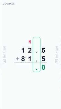 Visual Math: How to calculate 12.5 + 81.5