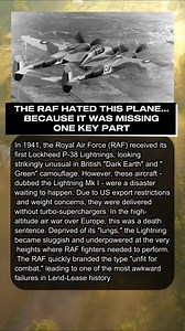 The P-38 Lightning in British RAF markings - and why it was a total failure. 🦅🇬🇧 #P38Lightning #RAFHistory #AviationHistory #WWII #MilitaryAviation #WW2 | Gist of History