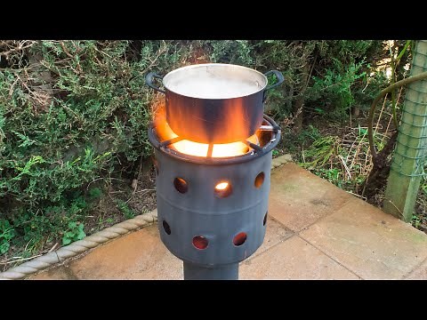 Homemade multi-function gas bottle wood burner