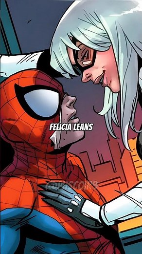 Black Cat Kisses Spiderman #spiderman #marvel #comics #spidermanbrandnewday