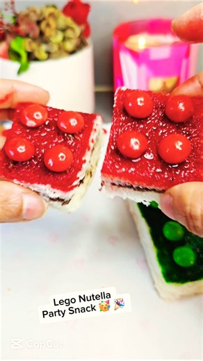 Lego Nutella Bites 🍫🍞Fun & Easy Snack Idea! 10 Sec Chocolate Lego Party Snack 🥳 🎉 #shorts #ytshorts