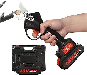 Electric Pruning Shears Cordless Tree Branch Pruner Rechargeable Battery Powered Pruning for Gardening with 2Pcs Rechargeable 1.5AH Lithium Battery - 30mm(1.2inch) Cutting Diameter