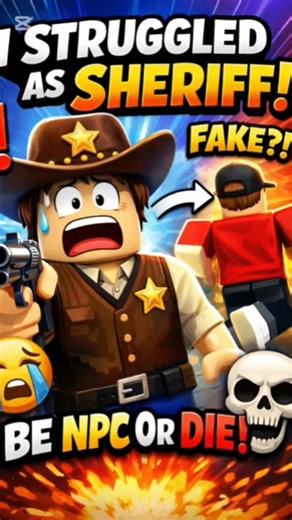 WATCH HOW I STRUGGLE as SHERIFF in Be NPC or Die 😭 (Roblox)