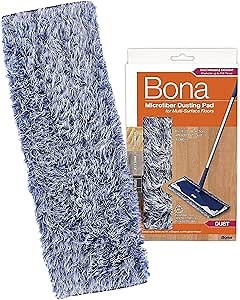Bona Microfiber Dusting Pad for Multi-Surface Floors - Fits all Bona Mops - Attracts and Picks Up Dust, Pet Hair, and Dirt on Wood, Stone, Tile, Laminate, and Vinyl Floors