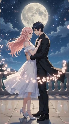 Romantic Love Dance ❤️ | Beautiful Anime Couple Dance Under the Moon | AI 3D Love Story Animation
