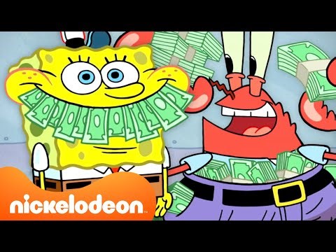 SpongeBob | Tn. Krabs BERGULING di Uang selama 60 Menit Penuh 💸 | Nickelodeon Bahasa