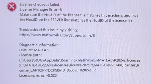 matlab解决license checkout failed和license Manger Error8问题