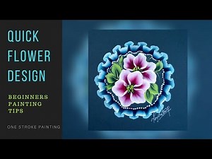 Acrylic painting flower and Border design | one stroke painting | How to paint border design