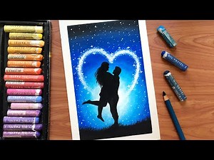 Romantic Couple Drawing with Oil pastels | Valentine Day Oil pastel Couple drawing