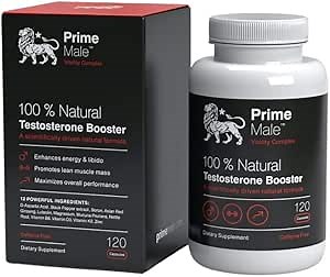 Amazon.com: PRIME MALE Vitality – Natural Testosterone Booster for Men Over 30 – Energy, Strength, Libido & Muscle Support – 120 Capsules (30-Day Supply) : Health & Household