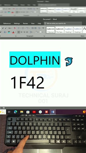 Computer Shortcut Key for Drawing a Dolphin 🐬 Symbol in MS Word! #shorts #msword #computertips