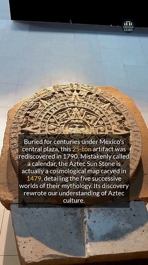 Not a calendar, but a 25-ton Aztec map of the cosmos. #history #archaeology #ancienthistory | Untold Leaks
