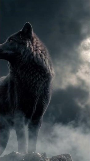 Black Wolf Under Full Moon 🌕🐺 | Ultra Realistic 4K HDR Cinematic Scene #trending