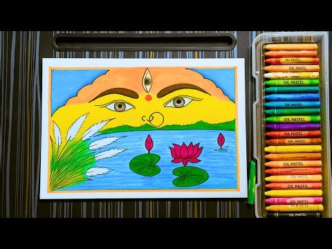 Maa Durga Drawing Easy Step by Step | Durga Mata Drawing with Colors | Goddess Durga Art
