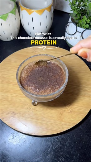 Viral chocolate mousse | Protein chocolate mousse | Healthy chocolate dessert #viral #viraldessert