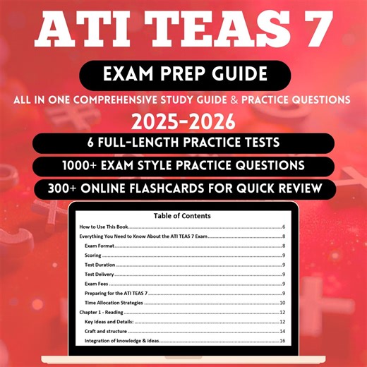 ATI TEAS 7 Exam 2026 | Teas 7 Study Guide | Teas 7 Real Test Math Actually Exam | Ati Teas Actual Exam Test | Teas Exam | Teas7 Test - Etsy