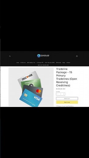 Tradeline Network Review! Tradeline Package - 15 Primary Tradelines (Open Revolving Creditlines)!