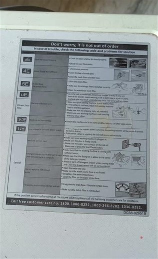 Samsung front load washing machine error code