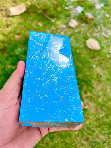 Synthetic Turquoise Rough Stone – Gold Matrix for Jewelry Making, Beads, Carving (lab Created) - Etsy