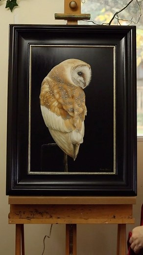 14K views · 244 reactions | Barn Owl reveal…. Framed beautifully by @theframinglot , painted from amazing reference taken by @simonlitten #barnowl #owl #oilpainting #painting #oilsonboard #oils #artreveal #paintingreveal #owlart #owlpainting #artreels #artrealism #paintingvideo #paintingreels #framedart #framedartwork #finishedart #wildlifeart #animalart #birdart #britishbirds | Annie Drew Wildlife Art | Facebook