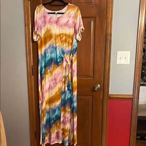 Cato Colorful Tie-Dye Maxi Dress