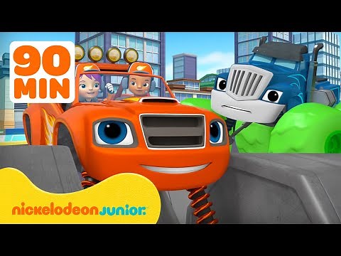 Blaze et les Monster Machines | Blaze bat les méchants ! 90 min d’aventures | Nickelodeon Jr. France