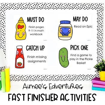 Fast Finisher Activities: Must Do, Catch Up, May Do, and Pick One