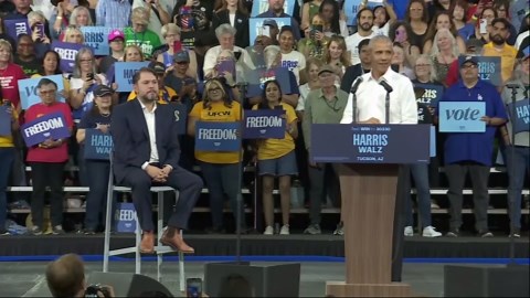 Barack Obama pokes fun of Trump's town hall concert