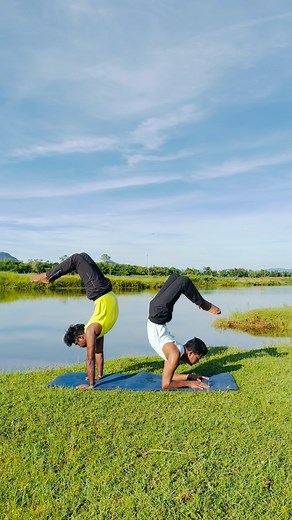 Handstand scorpion and pincha scorpion / acro yoga / #yoga #yogapractice #yogainspiration #yogalifestyle #yogaeveryday #yogalove #acroyoga #yogalife #acroyogalove #YogaJourney #pinchamayurasana #handstand | Dipti Mardi