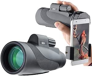 Gosky Titan 12X50 Monocular Telescope with Smartphone Holder - Waterproof Fog-Proof Shockproof Scope BAK-4 Prism FMC for Bird Watching Hunting Camping Traveling Wildlife Scenery