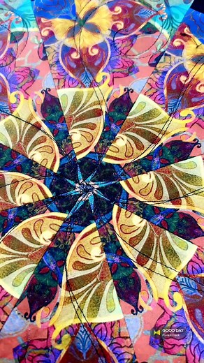 On my frame this week! We have fabric and patterns available! This is a technique called stack n’ whack. Classes coming early next year! Follow along to catch the dates when they are released! #stacknwhack #mdqdesigns #MDQdesignsQuiltShop | MDQ Designs