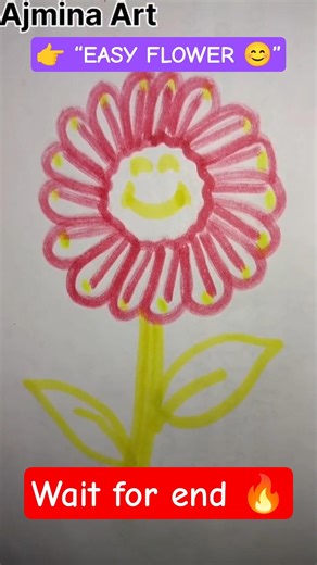 👉 “This Smiling Flower Drawing Will Make Your Day 😊🌸 | Easy Art Magic!”