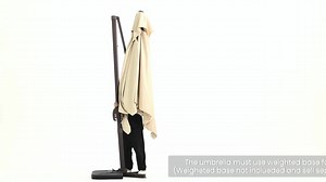 JEAREY 11 ft. Square Cantilever Umbrella Patio Rotation Outdoor Umbrella with Cover in Off-White FXLMS11-WT
