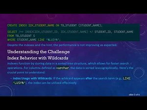 Mastering Oracle: How to Effectively Use Hints with LIKE Wildcards in SQL
