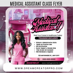 Medical Assistant Class Flyer Canva Template – Phlebotomy Bundle Promo – Printable Editable Healthcare Training – Medical Course Marketing - Etsy