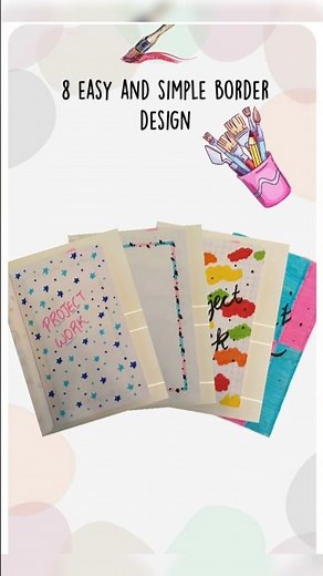 "8 easy and simple border design for projects 🌸🌈" / project design/ project file designs ideas