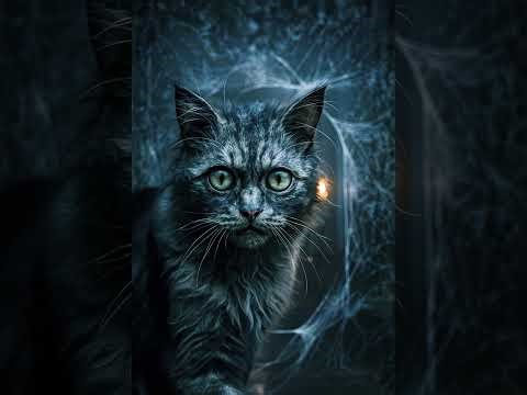 Haunted Cat Portrait Loop – Animated Scare Display (Sample Preview)