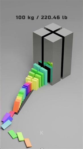 Satisfying Falling Domino Simulation with 44,000 Metal Cubes #satisfying #animation #blender