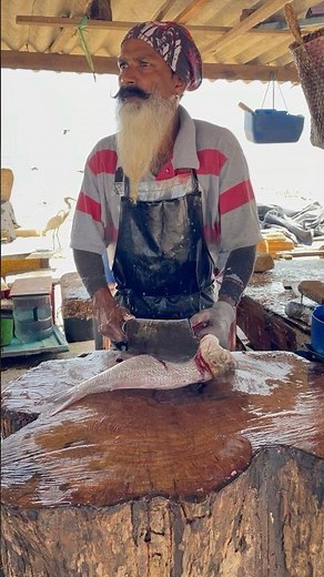 Insane Knife Skills! Green Snapper Fish Cutting by Pro at Beach Fish Market 🐟 #fishcutting #shorts