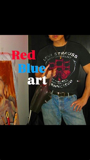 Red and blue art #redart #blueart #oilpainting