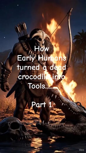 How Early Humans Turned a Crocodile into Tools of Survival 🐊| Part 1 #crocodile #shorts #earlyhumans