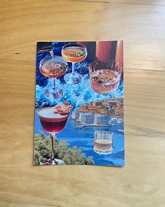 Flat Collage Greeting Card - Drink Themed - Etsy