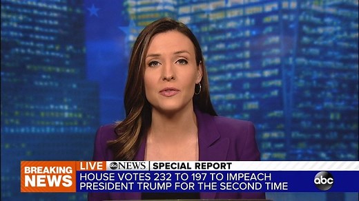 20K views · 335 reactions | Now what? ABC's Mary Bruce breaks down what's next as H.R. 24 passes with a 232-197 vote to impeach Pres. Trump for a historic second time. abcn.ws/35Dz0zb | Good Morning America | Facebook
