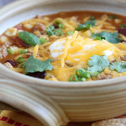 27K views · 1.1K reactions | https://www.skinnytaste.com/turkey-chili-taco-soup/ This quick & easy Turkey Chili Taco Soup, filled with beans, tomatoes and corn is one of my favorite soups for lunch or dinner! It takes just 20 minutes to cook but it tastes like it was simmering for hours! | Skinnytaste | Facebook